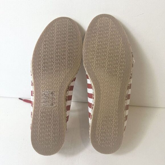 Michael Kors Red Stripes Espadrille Sneaker Womens 6.5M Flat Lace Up Casual Shoe - Picture 9 of 12